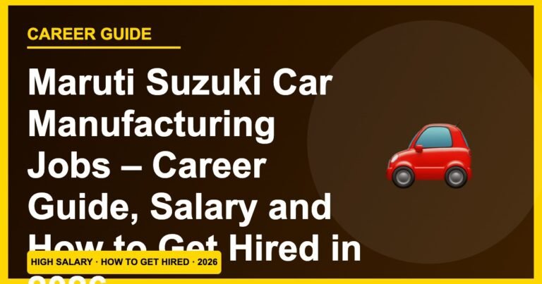Maruti Suzuki Jobs 2026: Salary ₹15,000–₹35,000, Skills & How to Apply