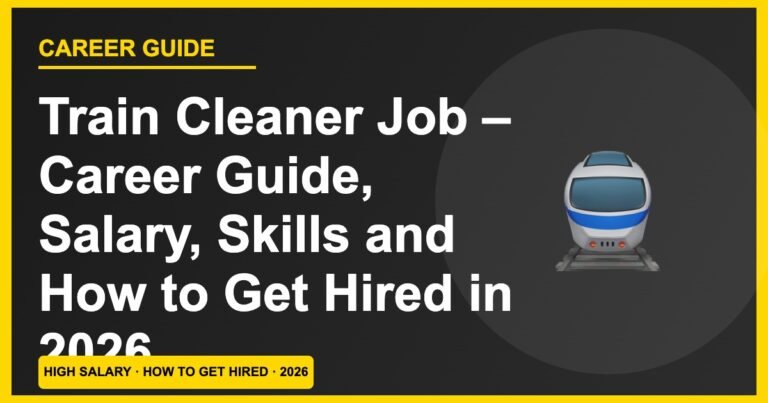 Train Cleaner Jobs 2026: Railway Salary, Skills & How to Apply (No Degree)